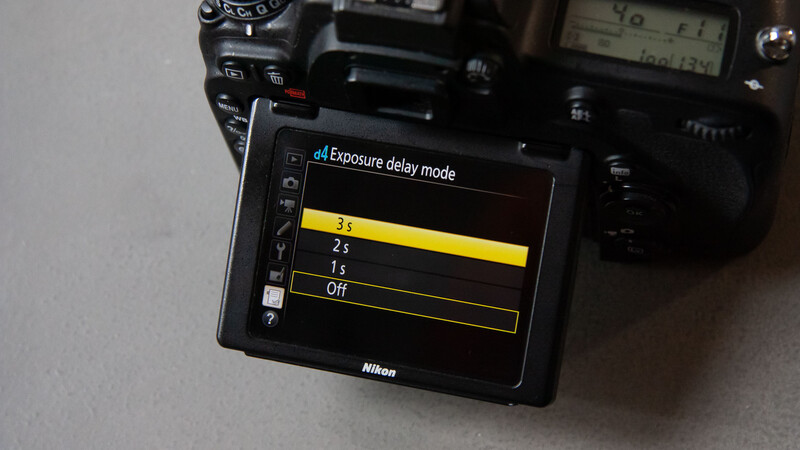 Exposure delay mode on rear camera screen