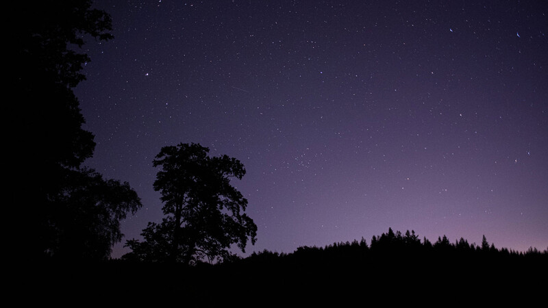 Landscape at night sky