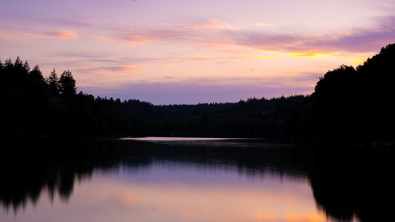 Sunset landscape lake