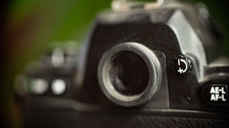 Optical viewfinder on Nikon film camera
