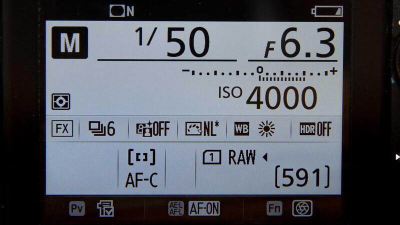 High ISO on back of camera
