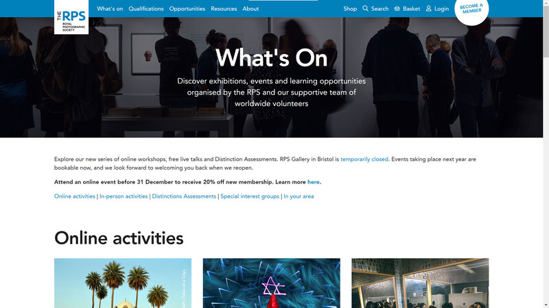 Online membership screenshot