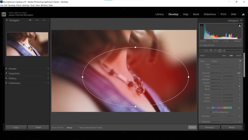 Radial filter for adjusting exposure