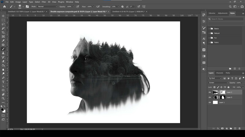 Mask the face with the brush tool
