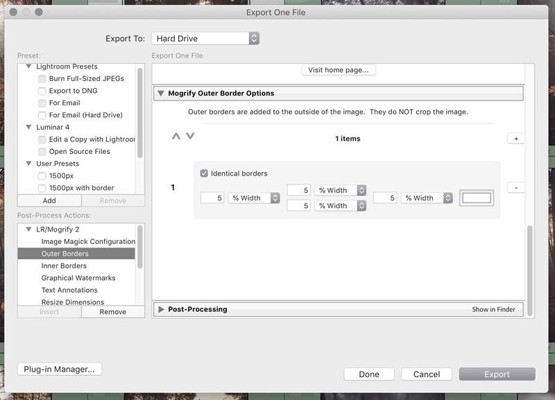 LR Mogrify 2 export dialog Lightroom