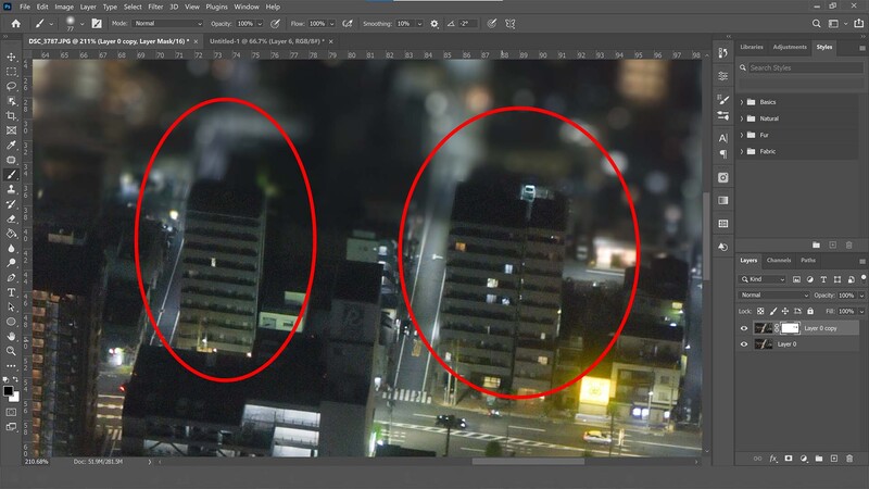 Tall buildings are now sharp thanks to the mask