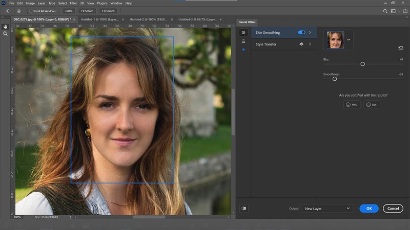 Skin softening filter in photoshop
