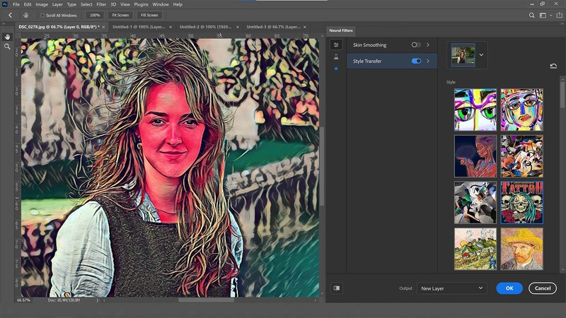Style transfer in photoshop