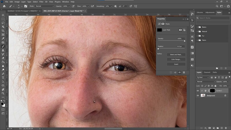 Retouching eyes in portraits