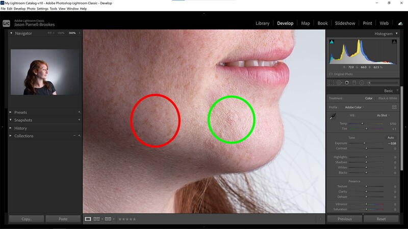 Remove spots from portraits