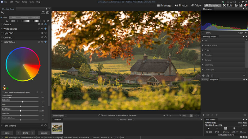 Boost saturation in acdsee