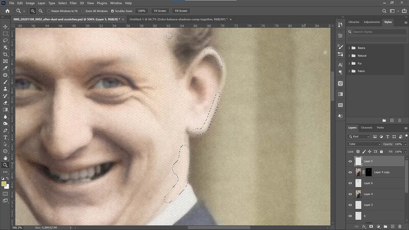 Paint over any gaps on the portrait