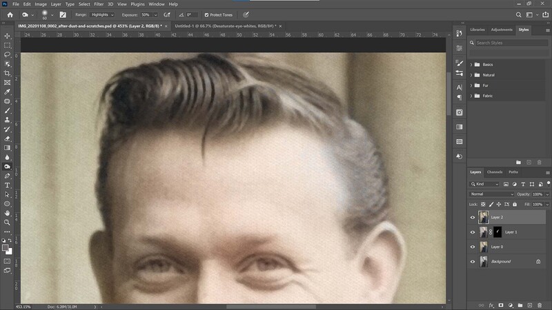 Dodge and burn the hair