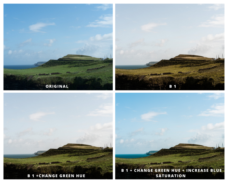 A collage of sea landscape.