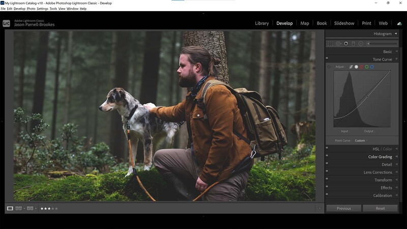 Adjust the tone curve control point