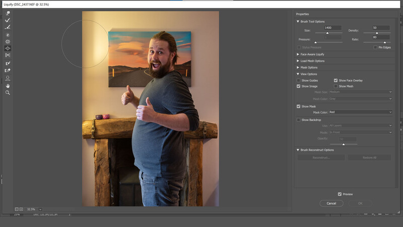 Open liquify in photoshop