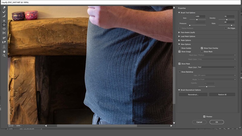 Pucker tool in photoshop