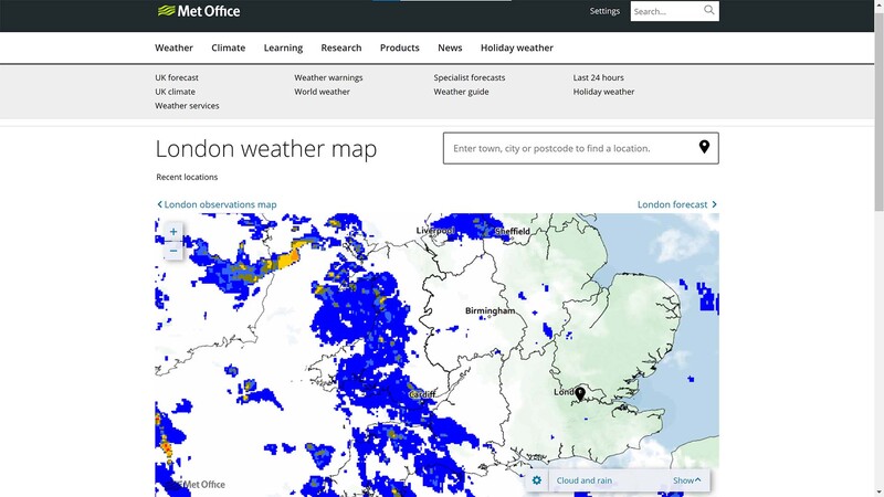 Check the weather with met office