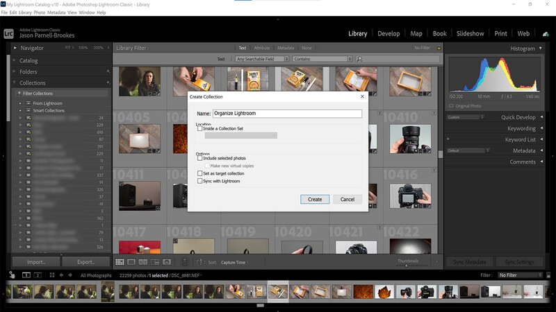 Add a collection in Lightroom