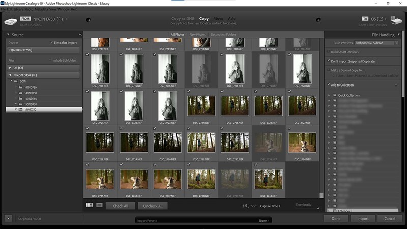Import photos to a collection