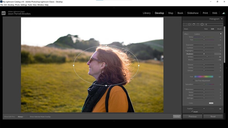 Radial filters over the face