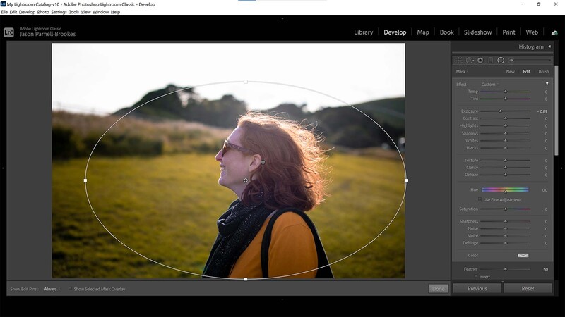Add a vignette using the radial filter