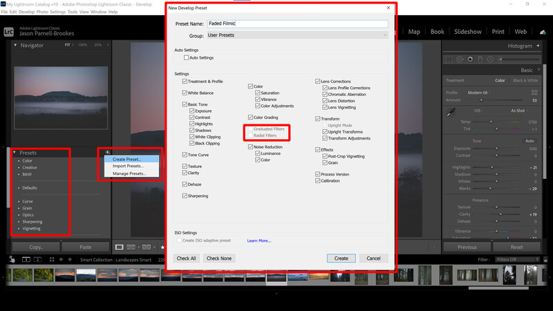 Create a preset in Lightroom