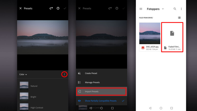 Import preset to Lightroom Mobile