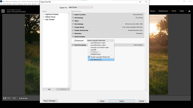 Edit watermarks in lightroom