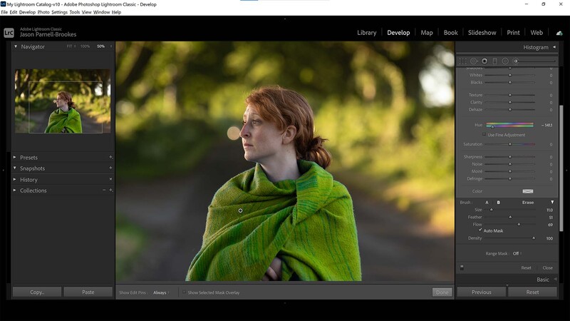 Switch the hue in lightroom