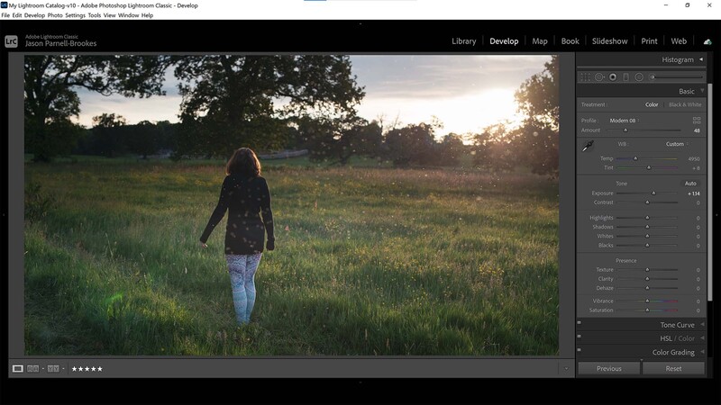 Boost exposure in lightroom