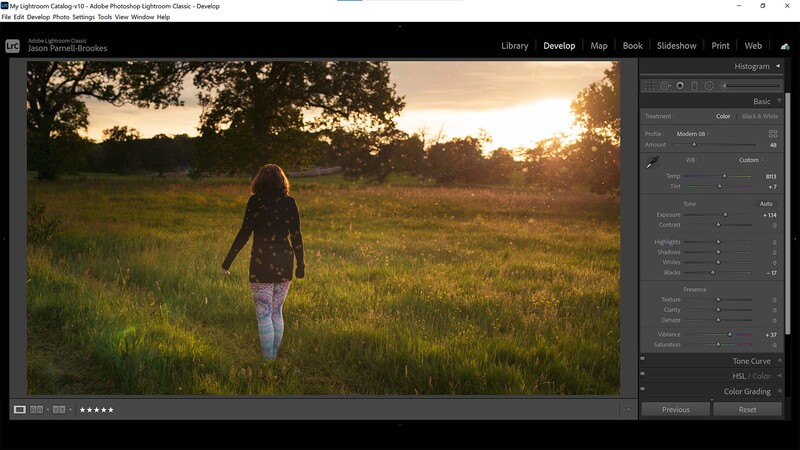 Boost vibrance in lightroom