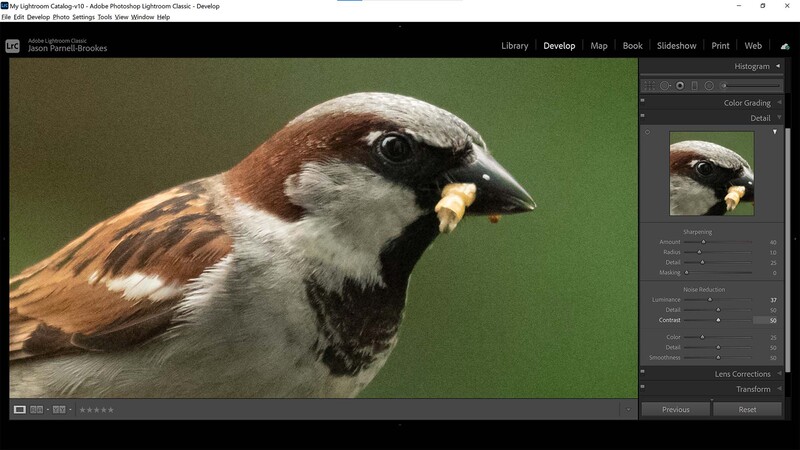 Contrast slider in lightroom