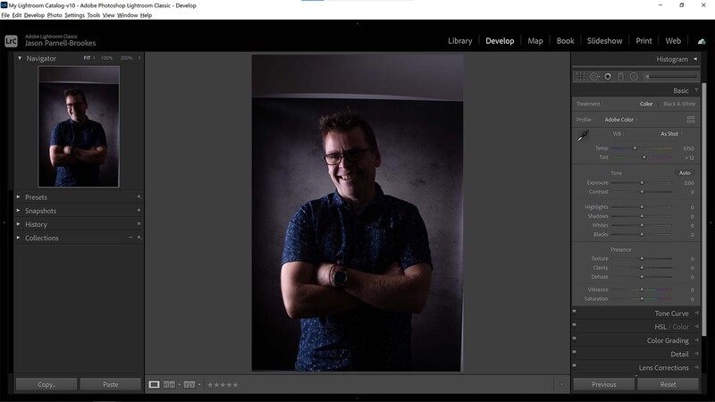 Analyze the photo in lightroom