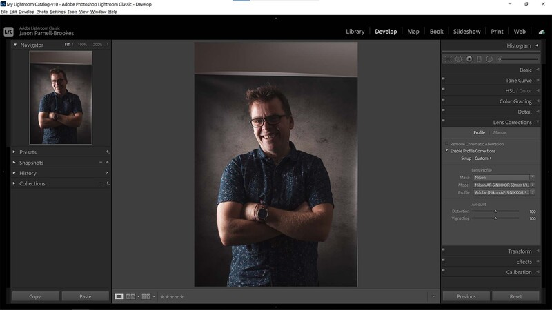 Enable profile corrections in lightroom