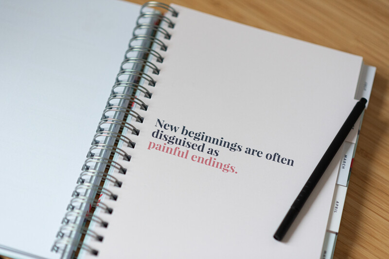 A motivational slogan on a diary.