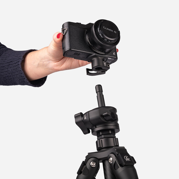Gearing Tripod ball head attachment with a camera