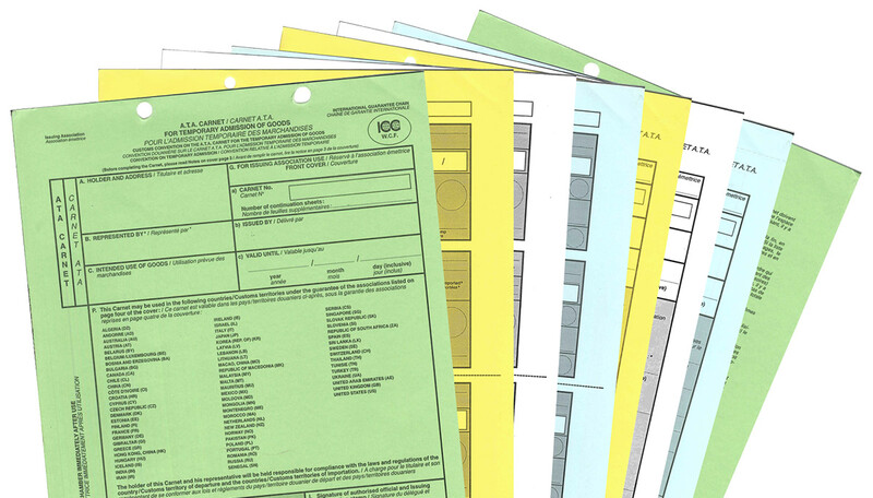 ATA Carnet documents. Photo by ATA Secretariat.