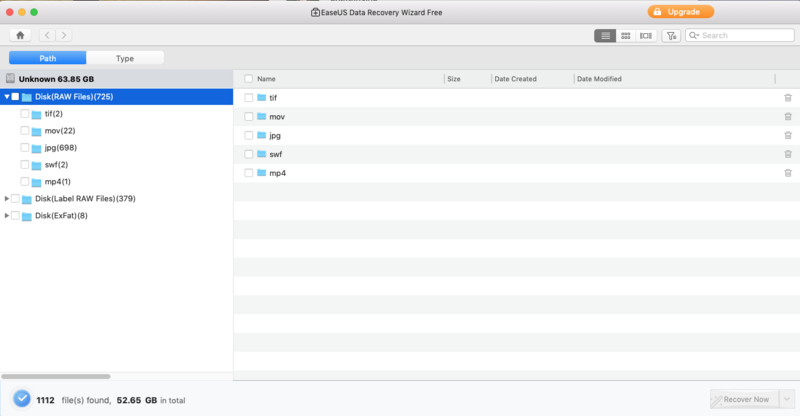 EaseUs data recovery software in action