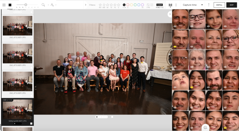 Using Narrative Select to Cull Images of large groups of people. 