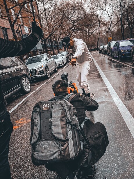 Walid Azami photographing for a record cover in NYC