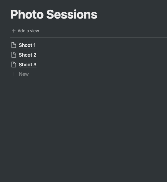 Notion Database Page