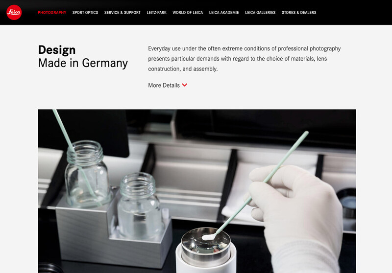 Screenshot from Leica website.
