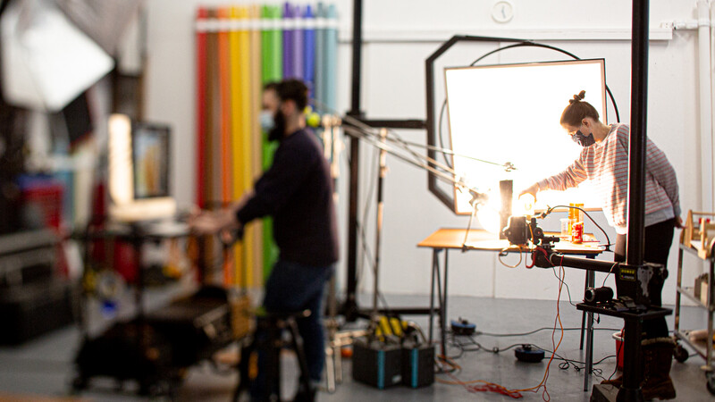 Food photographer scott choucino in his studio