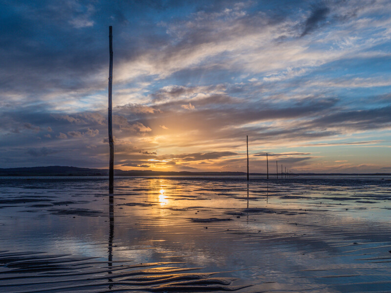 © Ivor Rackham The warm orange tones of the sunset are complementary colors to the cool blues of the sky.