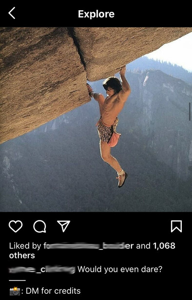 Instagram promoting freebooted content