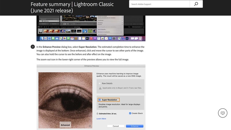 Super resolution in lightroom