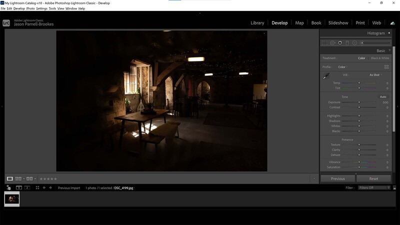 Analyze the scene in Lightroom