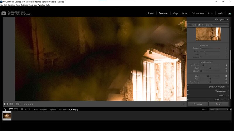 Removing noise in lightroom