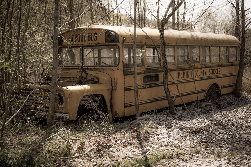 An abandoned bus in the Chatahoochee National Forest in Tennessee.&nbsp;